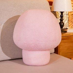 Coussin Champignon Moelleux et Mignon Rose Clair 50cm
