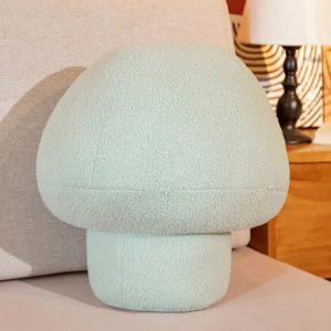 Coussin Champignon Moelleux et Mignon Bleu Pastel 50cm