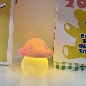 Lampe Champignon, Veilleuse Maison Champi Jaune 7x7x5cm