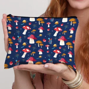 Sac Champignon de Maquillage Bleu Blanc Rouge Foncé