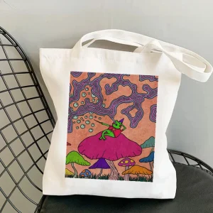 Sac Champignon en Toile 40cmX45cm Les Rêves Psychédéliques