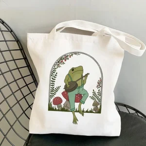 Sac Champignon en Toile 40cmX45cm Crapaud et Banjo