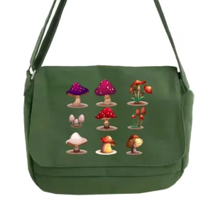 Sac Champignon en Toile Vert Militaire à Bandoulière Champis Fois Neuf