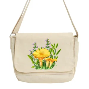 Sac Champignon en Toile Beige à Bandoulière Champi-Fleur