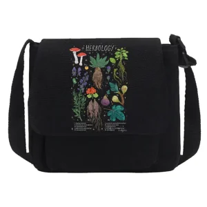Petit Sac Champignon en Toile à Bandoulière Herbology