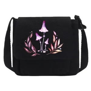 Petit Sac Champignon en Toile à Bandoulière Mushroom Mode en Mauve